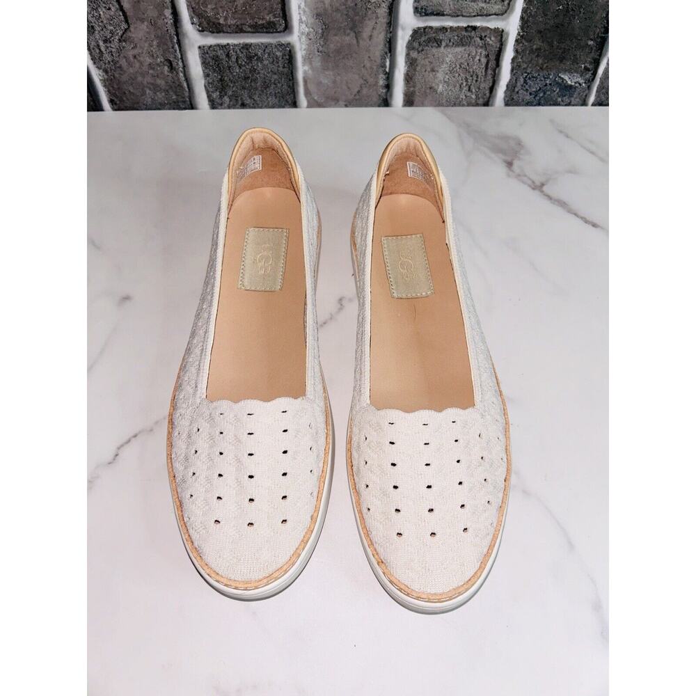 UGG Tammy Slip On Perforated Comfort Flats Beige/Cream Women's US Size 7 Shoes